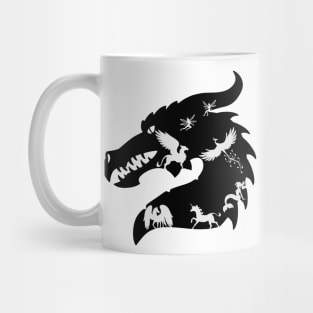 Mythical Creatures In A Dragon Head Mug